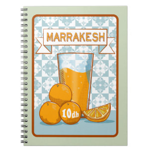 MARRAKESHオレンジジュースレトロポスター ノートブック