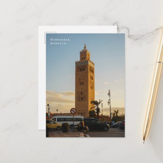 Marrakesh Morocco City Vibes Street Scene ポストカード (正面/裏面インサイチュ)