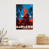 Marrakesh Print Moroccan Art Morocco Travel Poste ポスター (キッチン)