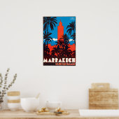 Marrakesh Print Moroccan Art Morocco Travel Poster ポスター (キッチン)