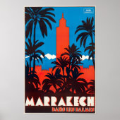 Marrakesh Print Moroccan Art Morocco Travel Poster ポスター (正面)
