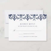 Marrakesh RSVPカード |ネイビー (正面)