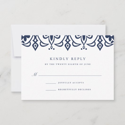 Marrakesh RSVPカード |ネイビー (正面)