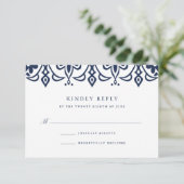 Marrakesh RSVPカード |ネイビー (スタンド正面)