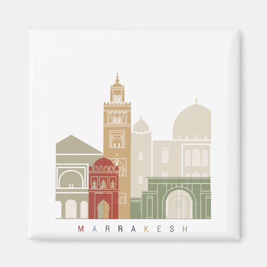 Marrakesh skyline poster マグネット (正面)