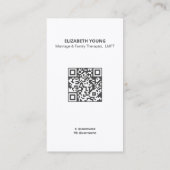 Marriage And Family Therapist Photo and QR 名刺 (裏面)