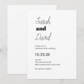 Marriage chic Modern black and white wedding 招待状 (正面/裏面)