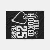 Married 25 Years - Fishing Couple - 25th Wedding A フリースブランケット (正面(横))