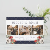 Married And Bright Blue Newlywed 3 Photo シーズンカード (スタンド正面)