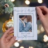 Married and Bright Hand Drawn Frame Photo Wedding サンキューカード