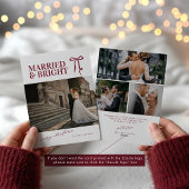 Married and Bright Newlywed Christmas Card シーズンカード