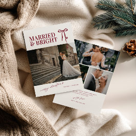 Married and Bright Newlywed Christmas Card シーズンカード