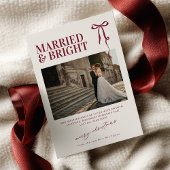 Married and Bright Newlywed Christmas Card 招待状