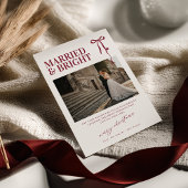 Married and Bright Newlywed Christmas Card 招待状