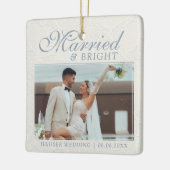 Married and Bright Photo Keepsake Wedding セラミックオーナメント (左)