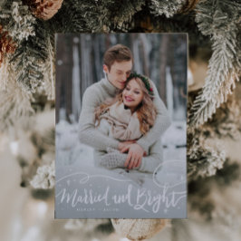Married and Bright Whimsical Script Photo シーズンカード