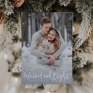 Married and Bright Whimsical Script Photo シーズンカード