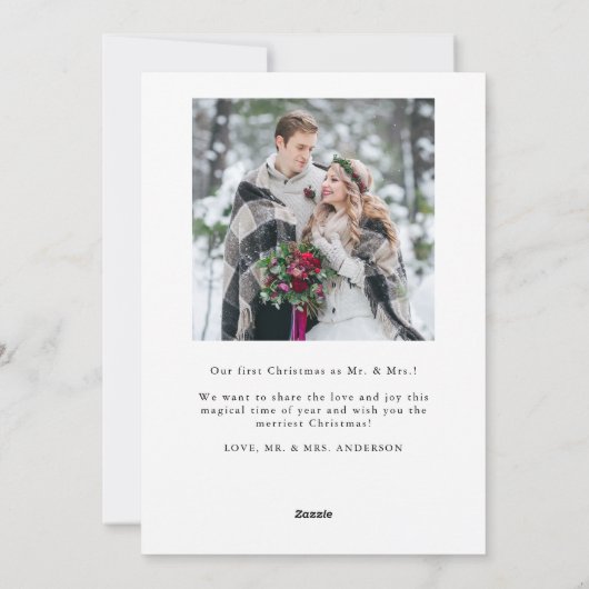 Married and Bright Whimsical Script Photo シーズンカード (裏面)