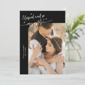 Married and Grateful Wedding Photo Black サンキューカード (スタンド正面)