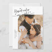 Married and Grateful Wedding Photo White サンキューカード (正面)