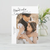 Married and Grateful Wedding Photo White サンキューカード (スタンド正面)