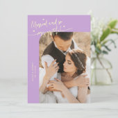 Married and Grateful Wedding Photo Wisteria サンキューカード (スタンド正面)