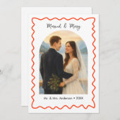 Married and Merry First Christmas Photo シーズンカード (正面/裏面)