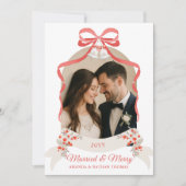 Married and Merry Grandmillennial Red Christmas シーズンカード (正面)