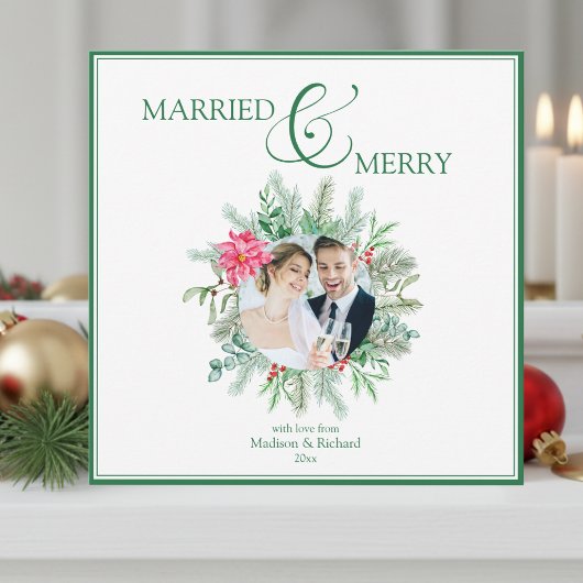 Married and Merry Newlywed Christmas シーズンカード