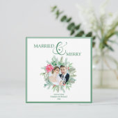 Married and Merry Newlywed Christmas シーズンカード (スタンド正面)