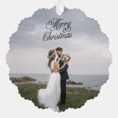 Married And Merry Photo Christmas Card Ornament オーナメントカード (裏面)