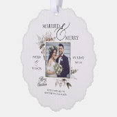 Married And Merry Photo Christmas Card Ornament オーナメントカード (左)