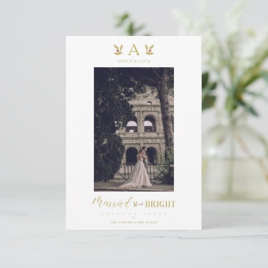 Married & Bright Christmas Initial Newlyweds Photo (スタンド正面)