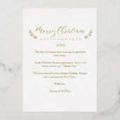 Married & Bright Christmas Newlyweds Personalized 箔シーズンカード (裏面)