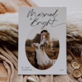 Married & Bright Modern Elegant Script Christmas シーズンカード