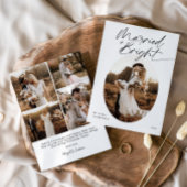 Married & Bright Modern Elegant Script Christmas シーズンカード