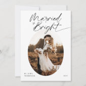 Married & Bright Modern Elegant Script Christmas シーズンカード (正面)