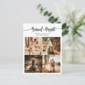 Married & Bright Script Holiday Collage Photo ポストカード (スタンド正面)