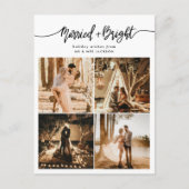 Married & Bright Script Holiday Collage Photo ポストカード (正面)
