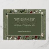 Married & Bright Winter Berries & Pine Green 箔シーズンカード (裏面)