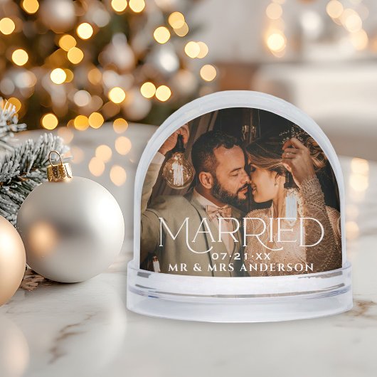 Married Christmas Custom Wedding Photo Monogram