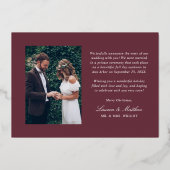 Married Christmas Elegant Gold Wedding Photo 箔シーズンカード (裏面)