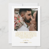 Married Christmas Photo Newlyweds White & Gold シーズンカード (裏面)