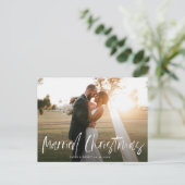 married christmas trendy wedding anouncement ポストカード (スタンド正面)