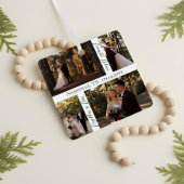 Married Couple 1st Christmas Elegant Photo Collage メタルオーナメント