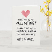 Married Couple Funny Valentine Card カード (黄色い花)