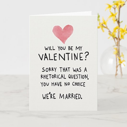 Married Couple Funny Valentine Card カード (黄色い花)