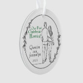Married Couple Walking Christmas Acrylic Ornament オーナメント (正面)