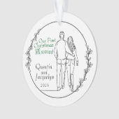 Married Couple Walking Christmas Acrylic Ornament オーナメント (正面)