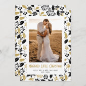 Married Little Christmas Holly Newlywed Photo シーズンカード (正面/裏面)